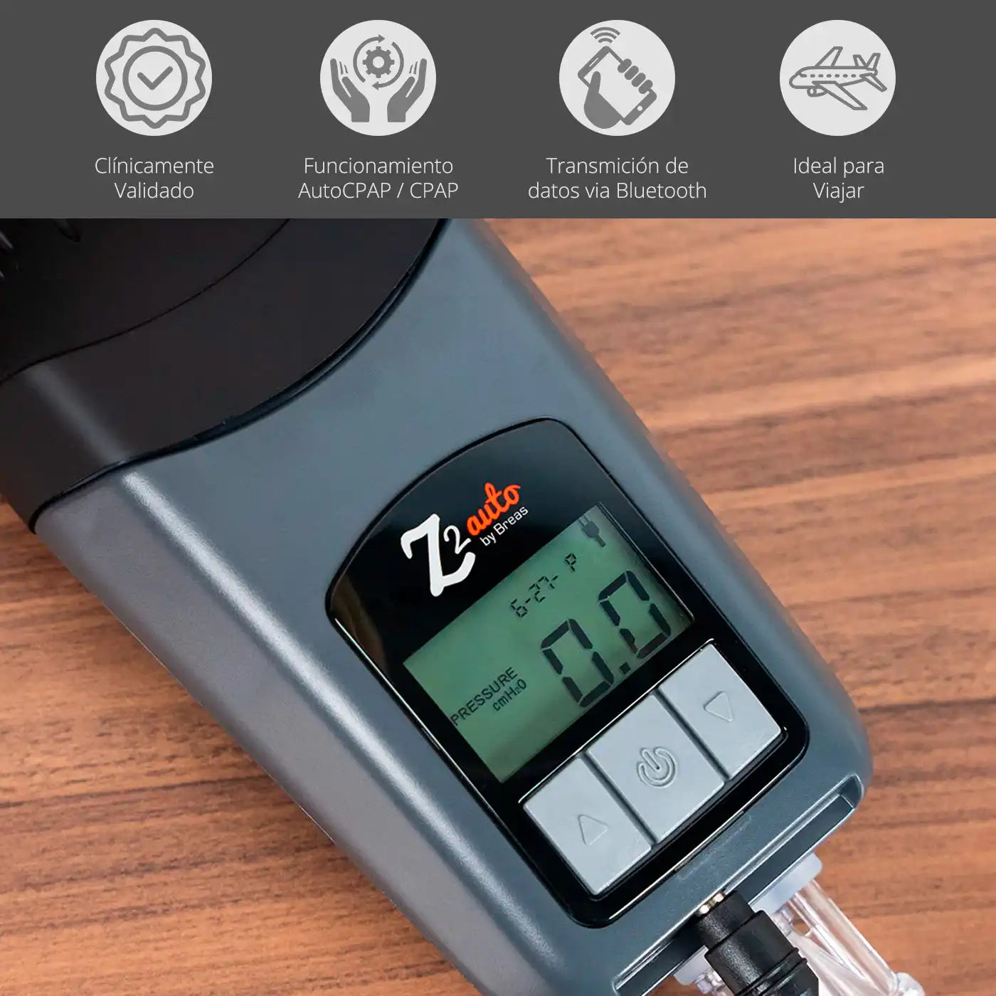 Auto Cpap Portátil Breas Z2 + Batería + Máscara Humidificadora