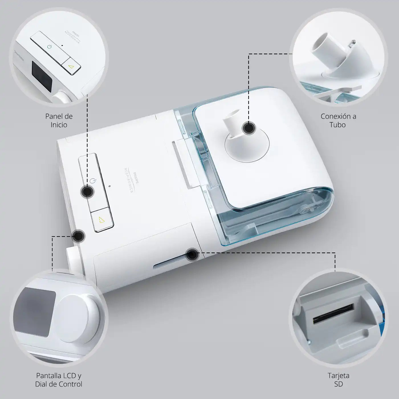 Auto Cpap DreamStation Philips Respironics con Tubo Calefaccionado - TOPMEDIC