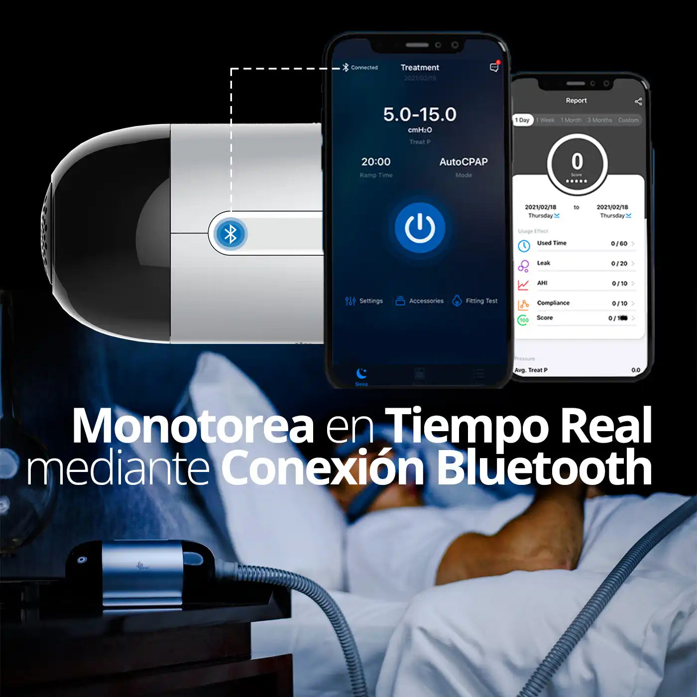 Auto Cpap Portátil BMC M1 Mini + Máscara Humidificadora