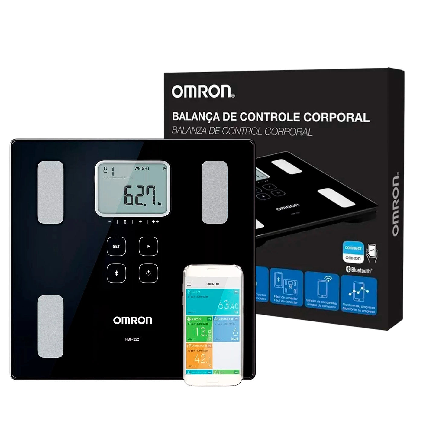 Balanza Omron 222T Bioimpedancia y Bluetooth