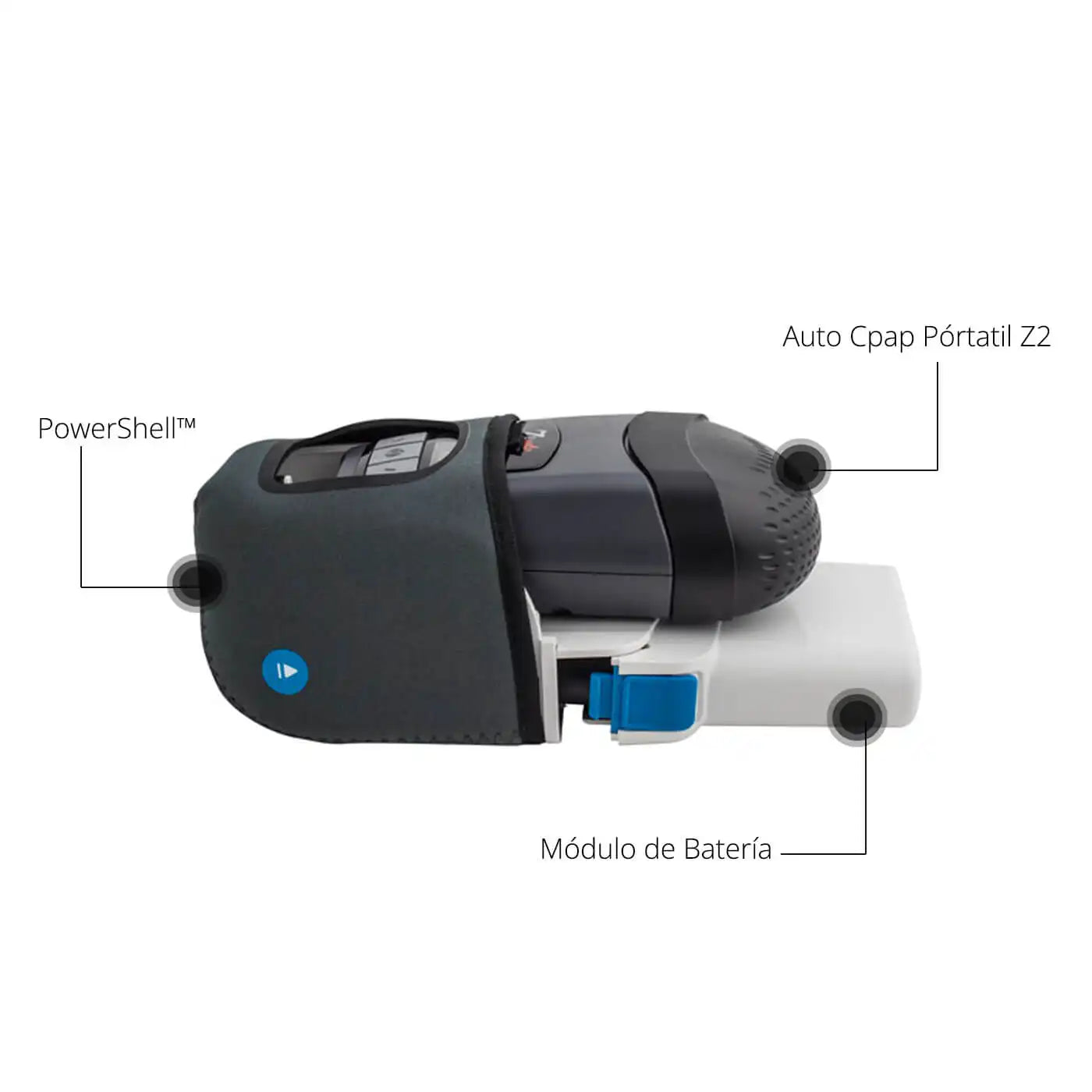 Batería Externa Auto Cpap Pórtatil Z2 PowerShell - TOPMEDIC