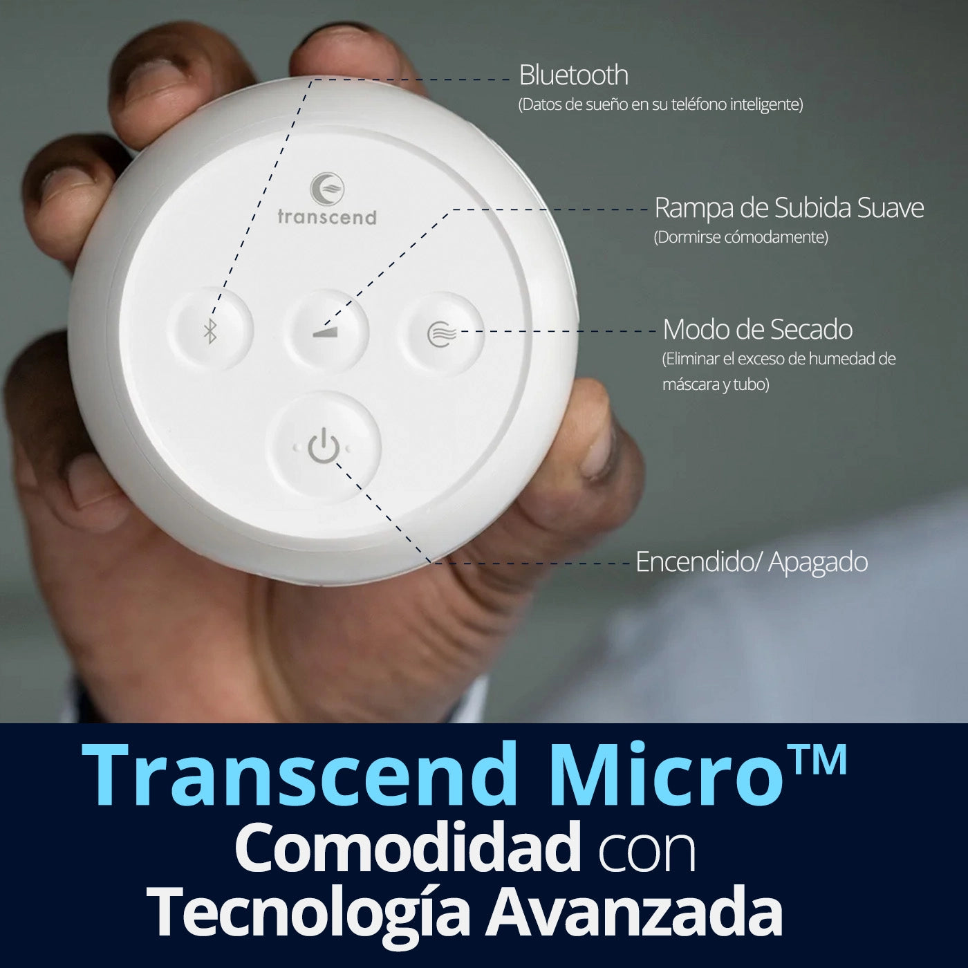 Máquina CPAP Transcend Micro Auto compatible con cualquier máscara CPAP