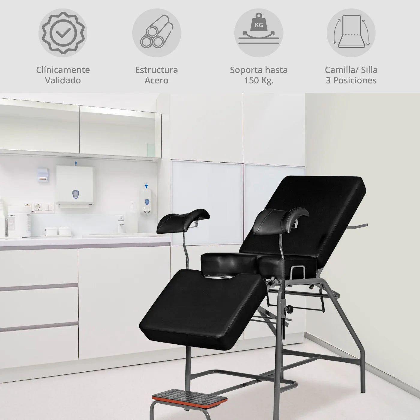 Camilla Ginecológica 3 Posiciones - TOPMEDIC