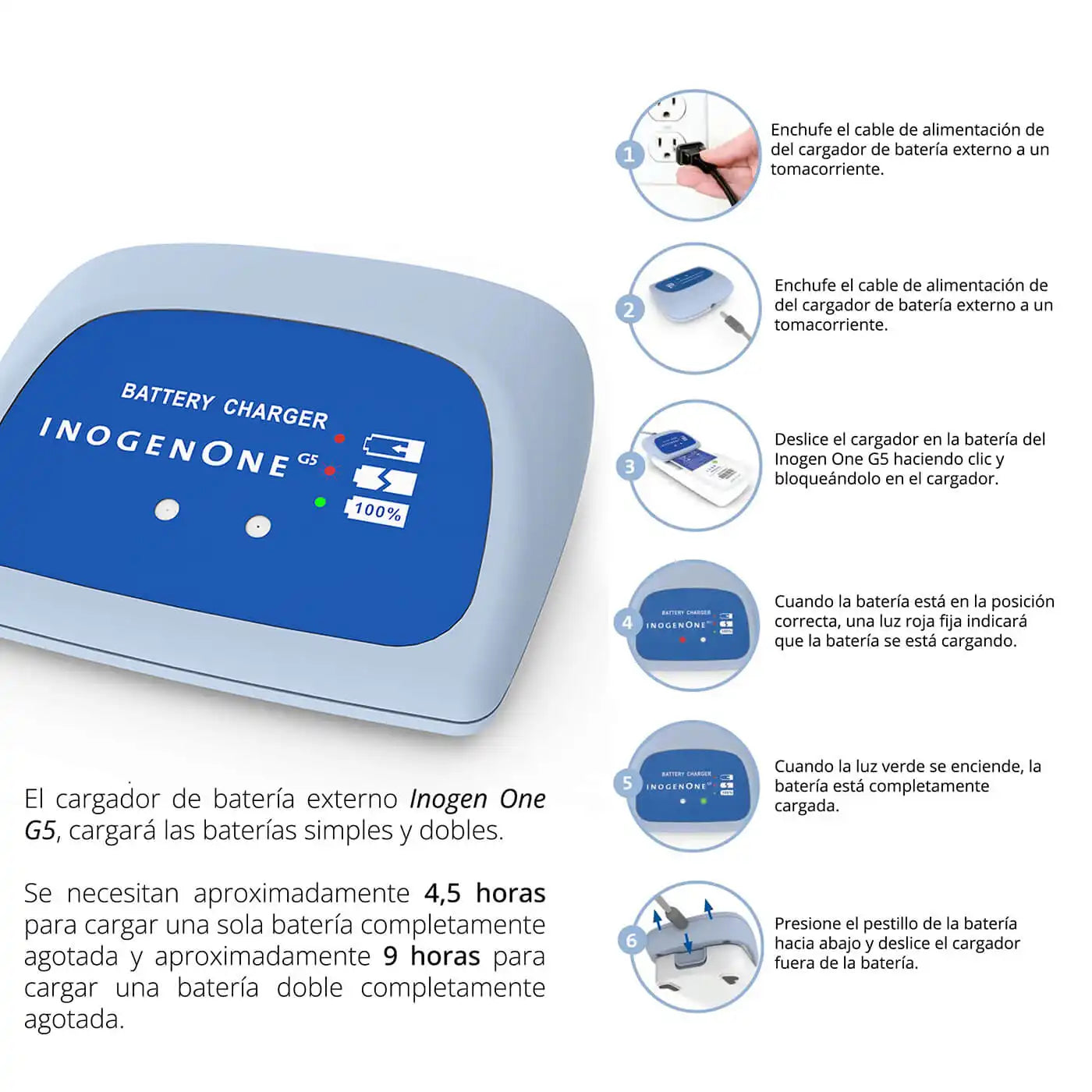 Cargador Externo Oxígeno Portátil Inogen G5 - TOPMEDIC