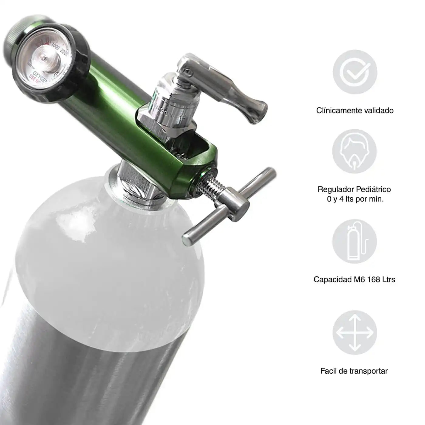 Cilindro de Oxígeno Pediátrico 168 Litros - TOPMEDIC