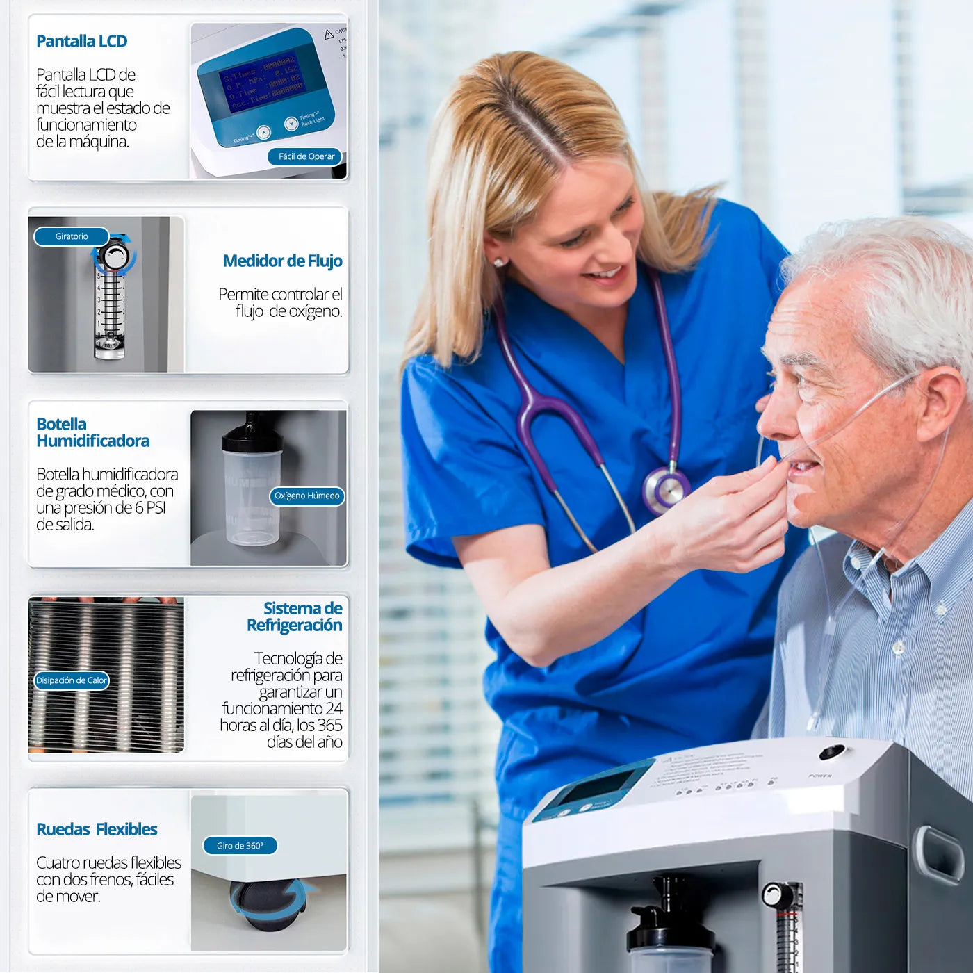 Concentrador de Oxígeno 10L/min Longfian JAY10 - TOPMEDIC