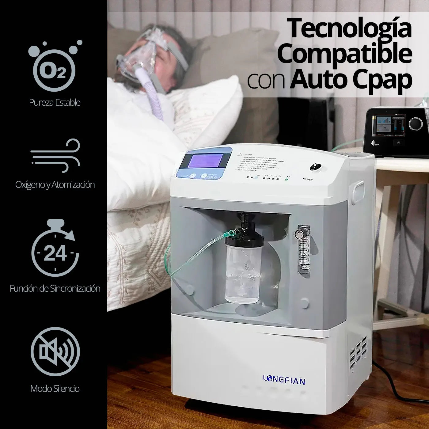 Concentrador de Oxígeno 10L/min Longfian JAY10 - TOPMEDIC