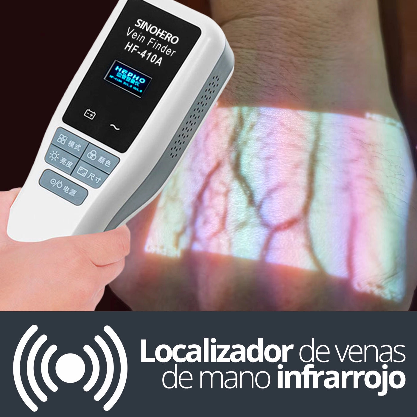 Detector Localizador de Venas Sinohero HF410A + Soporte