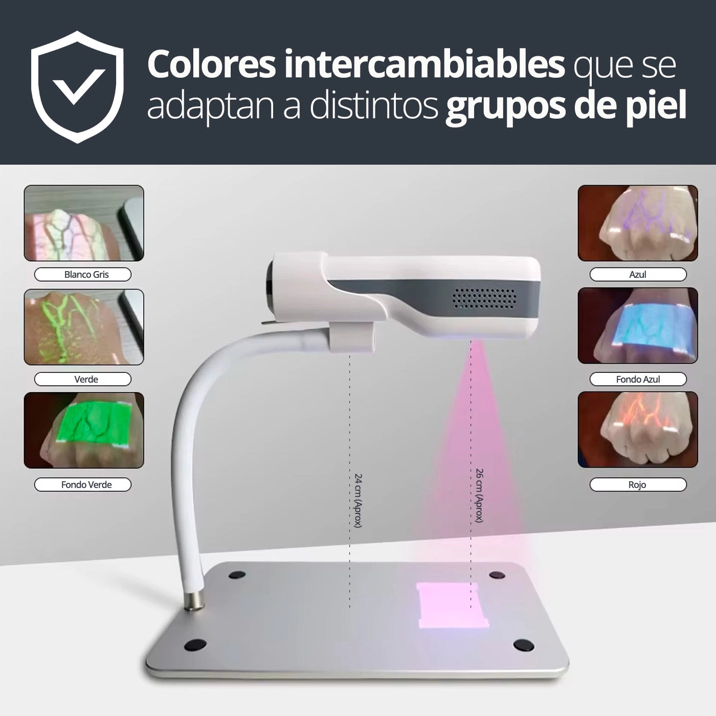 Detector Localizador de Venas Sinohero HF410A + Soporte