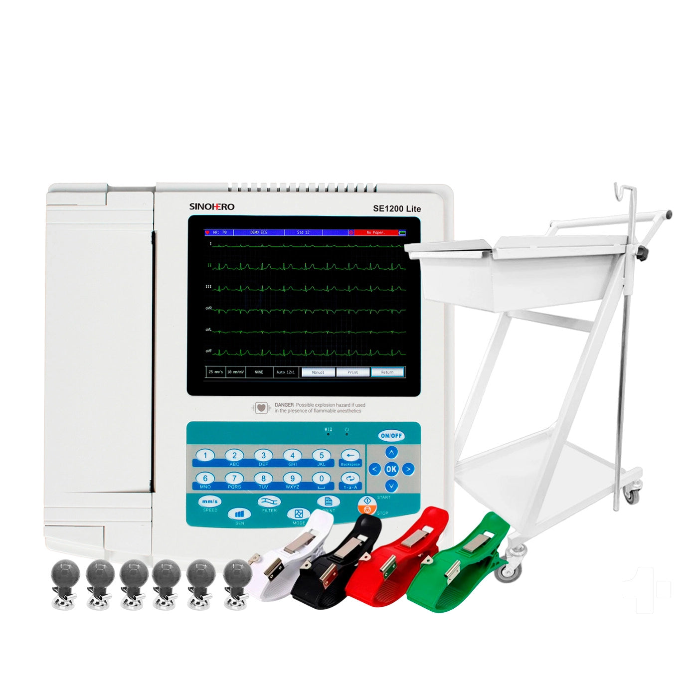 Electrocardiógrafo 12 Canales Sinohero ECG SE1200 Lite + WiFi