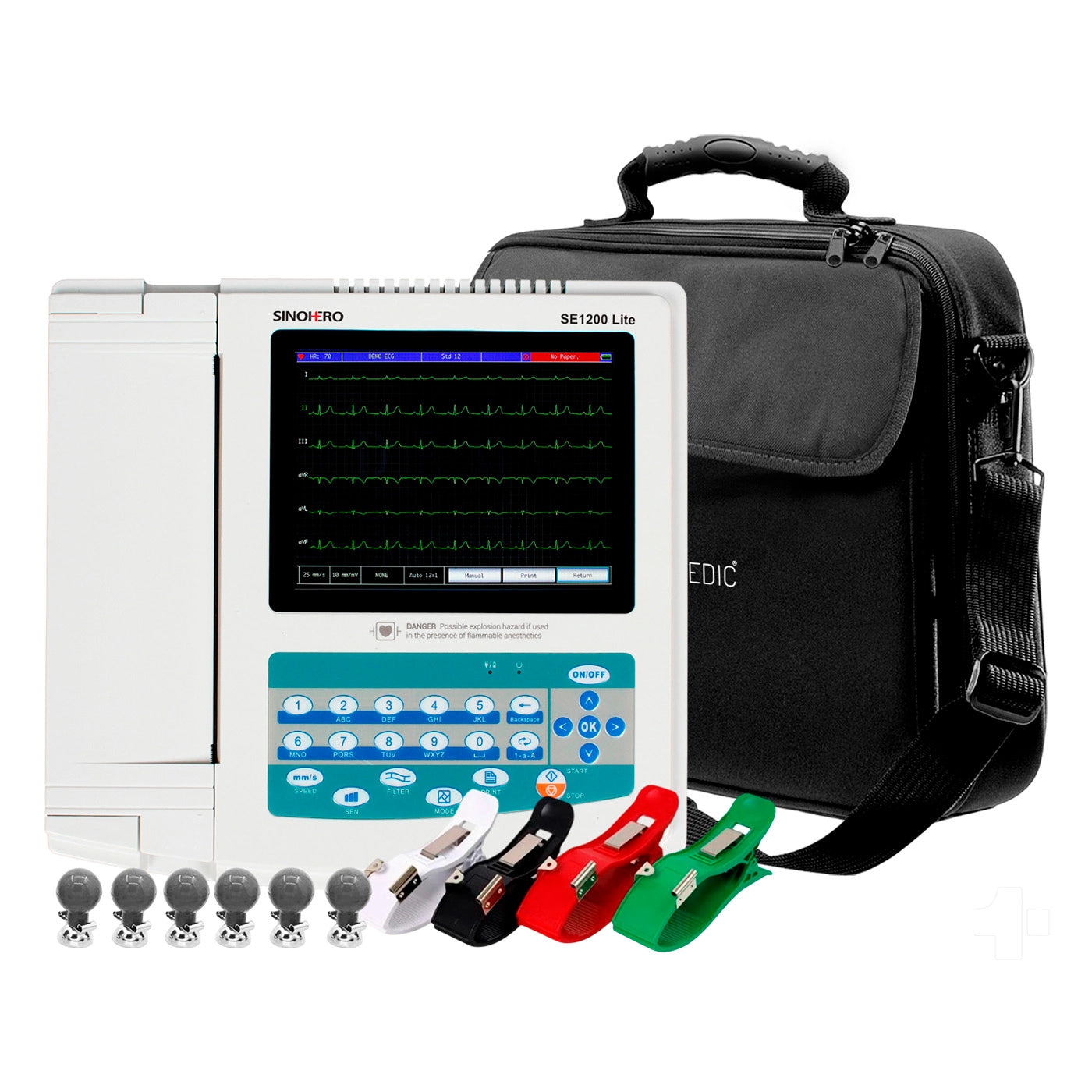Electrocardiógrafo 12 Canales Sinohero ECG SE1200 Lite + WiFi