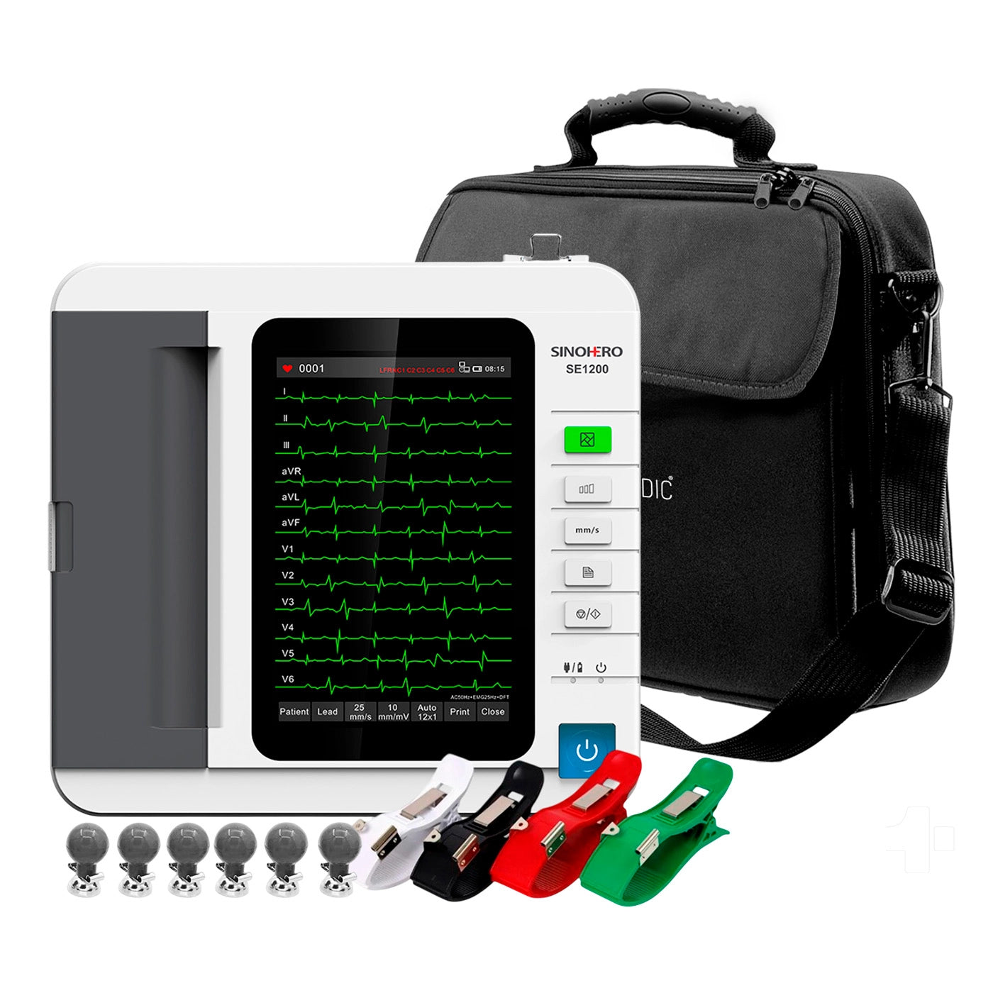 Electrocardiógrafo 12 Canales Sinohero ECG SE1200 + WiFi