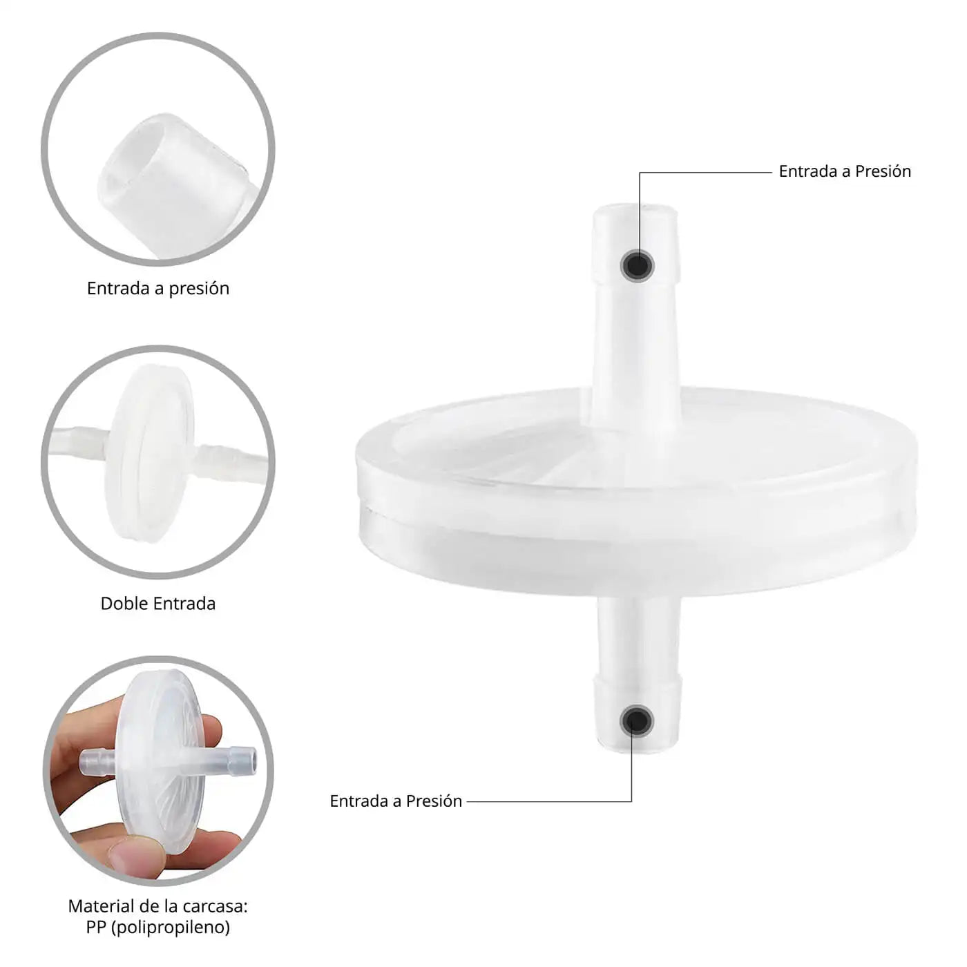 Filtro Bacterial Bomba Aspiración - TOPMEDIC