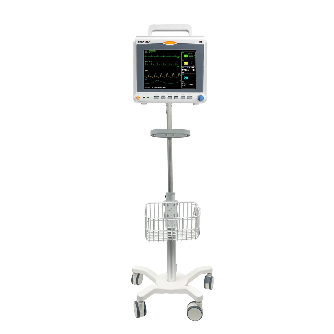 Monitor Multiparámetros Sinohero H5 + ECG + Carro 1 Canasta