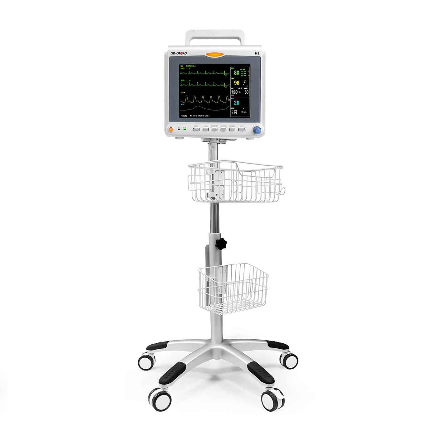 Monitor Multiparámetros Sinohero H5 - ECG, SPO2, FC, NIBP, TEMP, FR y Batería Recargable.