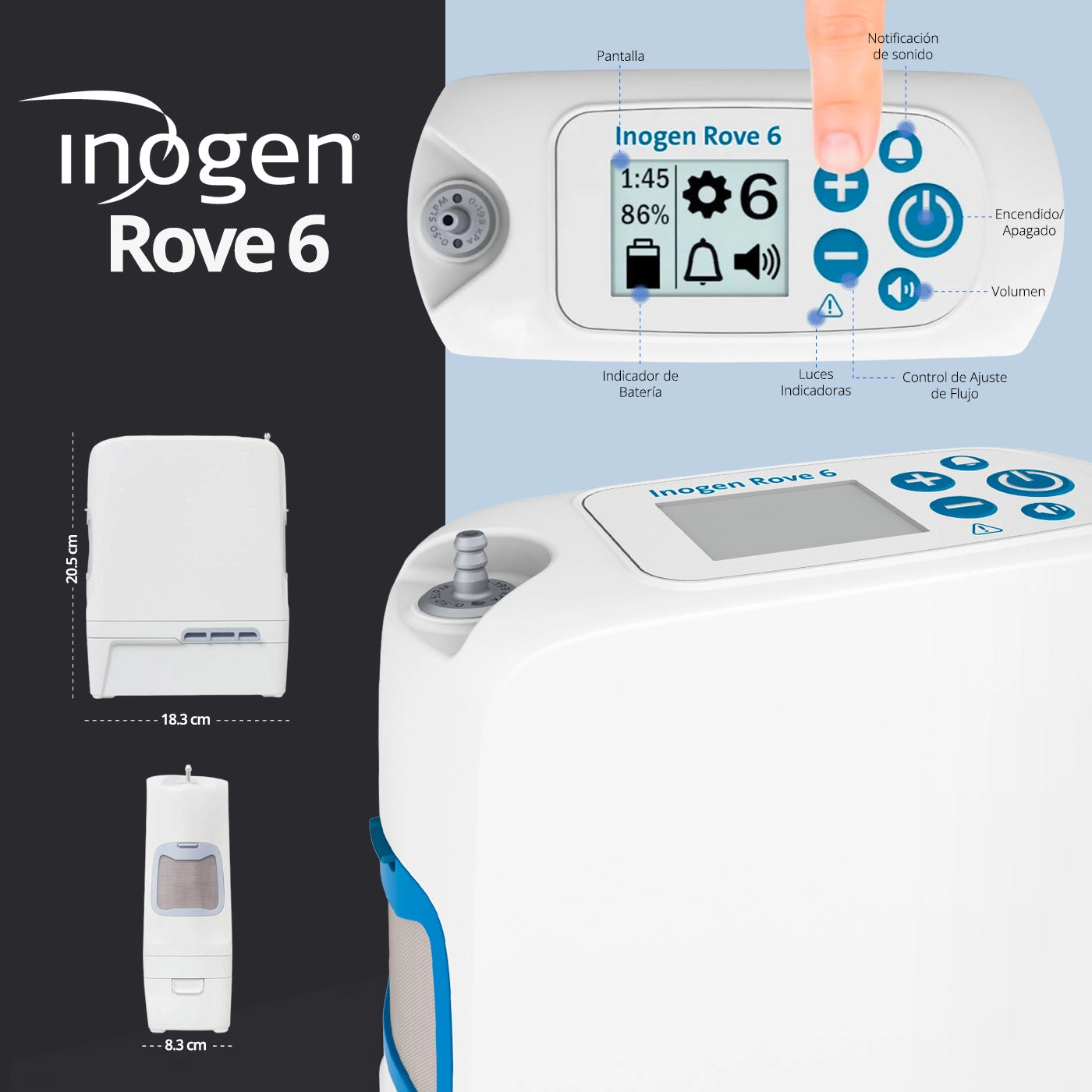 Comprar Inogen Rove 6. Concentrador de oxígeno de alta calidad. ¡Visita nuestra tienda!