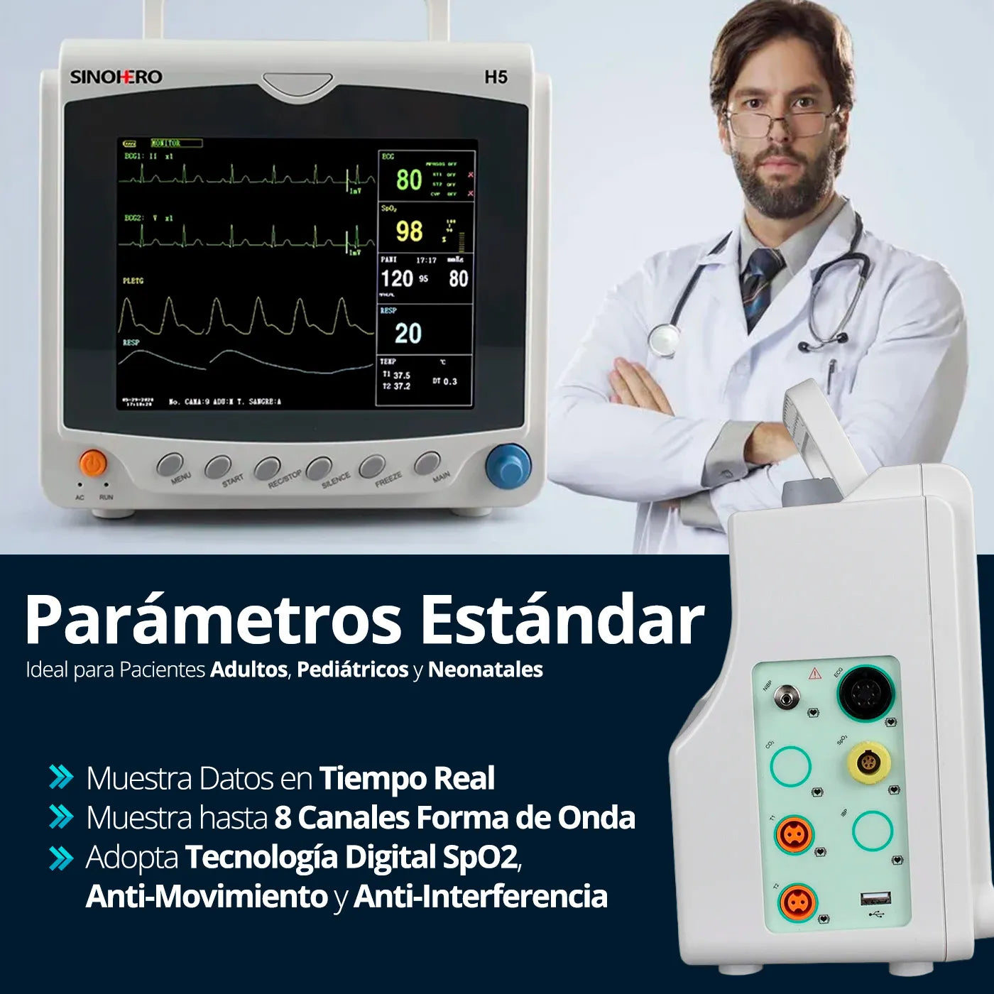 Signos Vitales Multiparámetros Sinohero H5 - TOPMEDIC