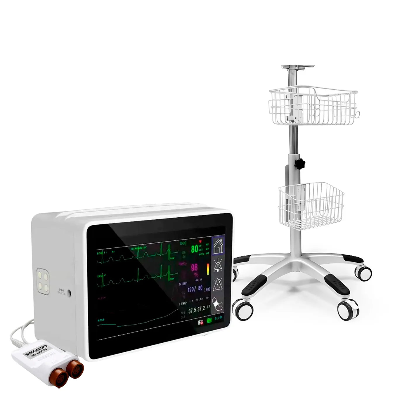 Monitor Multiparámetros de Transporte Sinohero PSM1 + 2-IBP + Carro 2 Canastas
