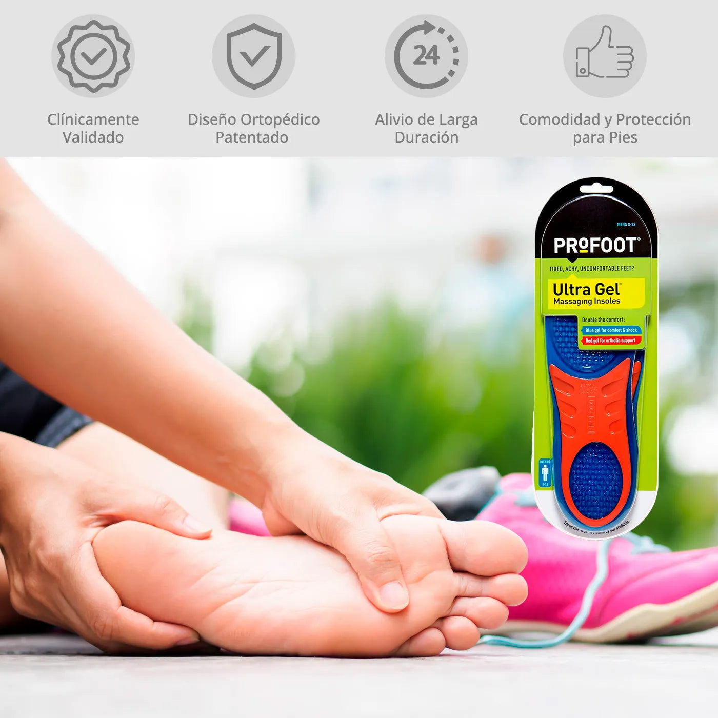 Plantillas Ortopédicas Recortable Masaje Ultra Gel Profoot - TOPMEDIC