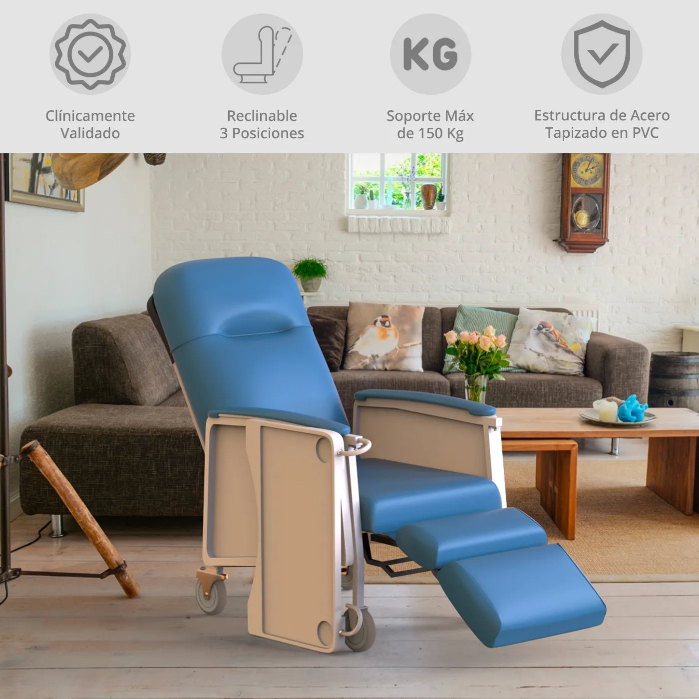 Un sillón TheraSenior en un ambiente de hogar tranquilo.