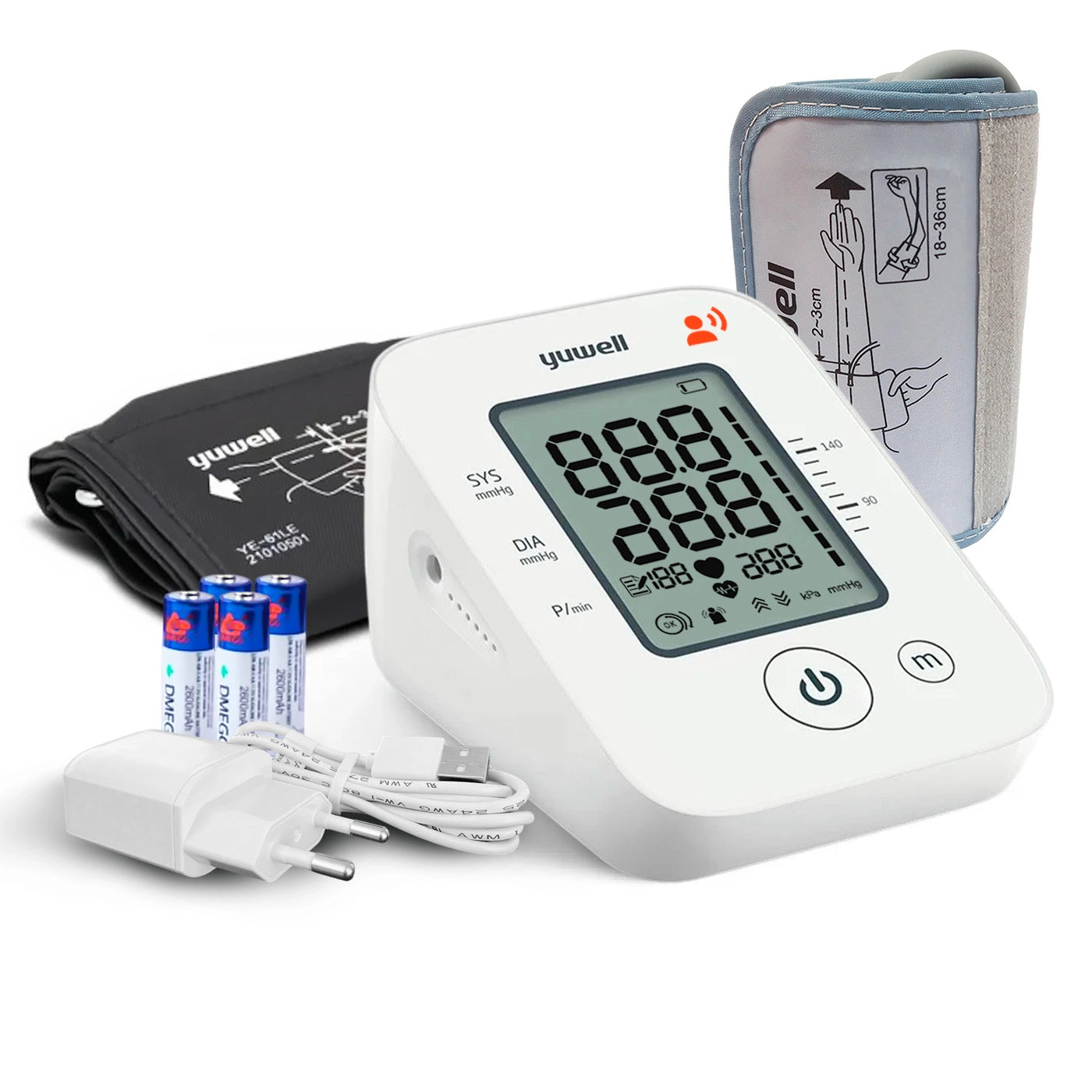 Toma Presión Yuwell YE660D con Voz + Bzte Adulto y Pediátrico