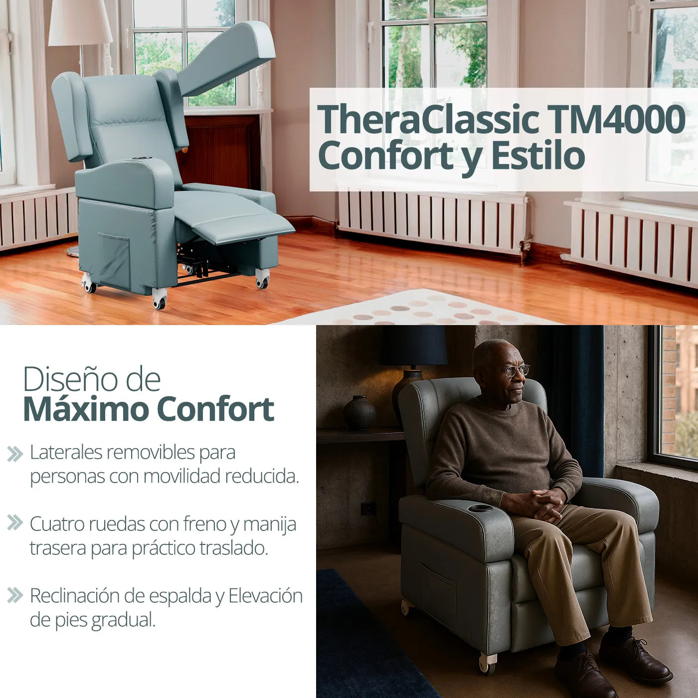 Sillón TheraClassic en su diseño clásico, ideal para cualquier espacio del hogar