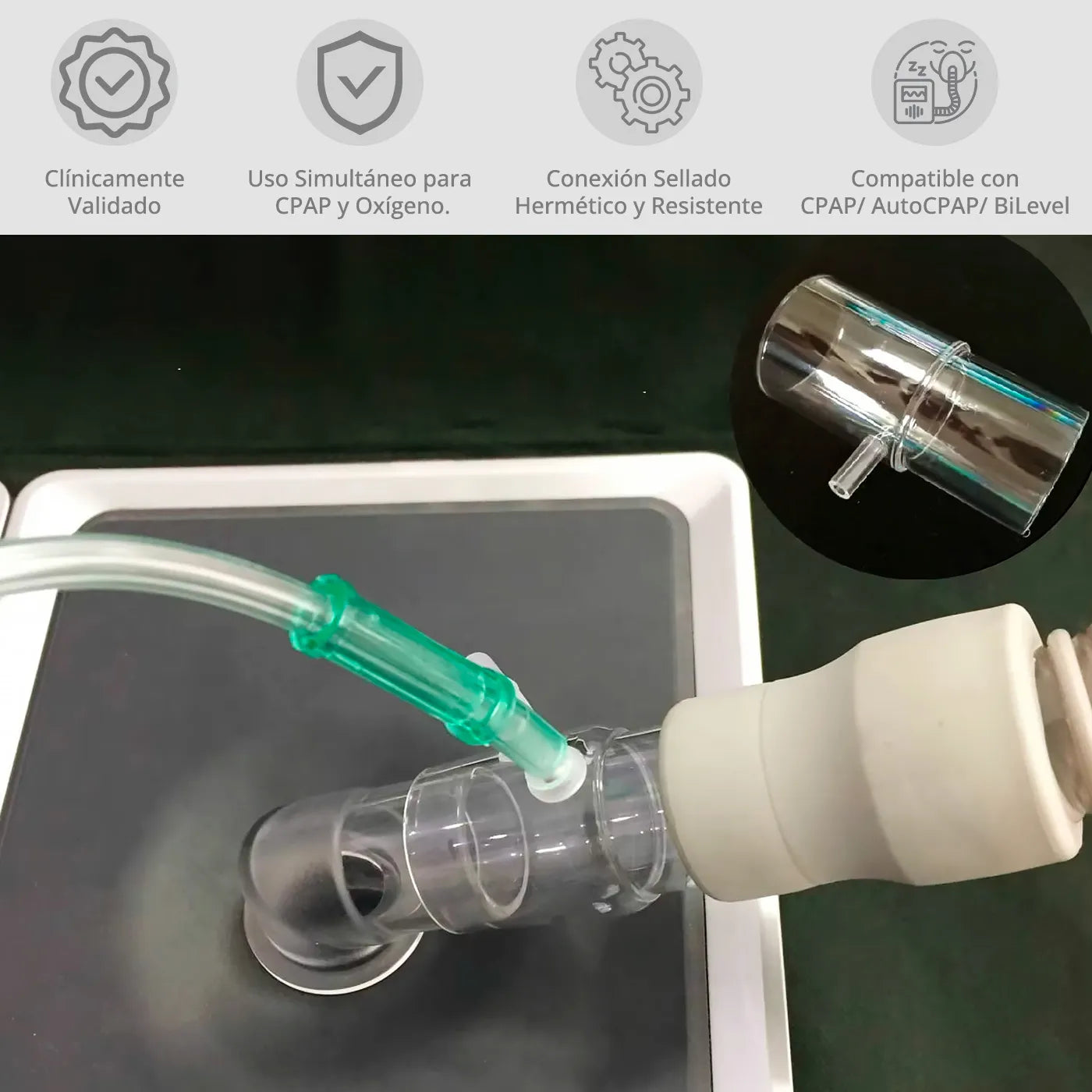 Tubo Adaptador para Oxígeno Cpap