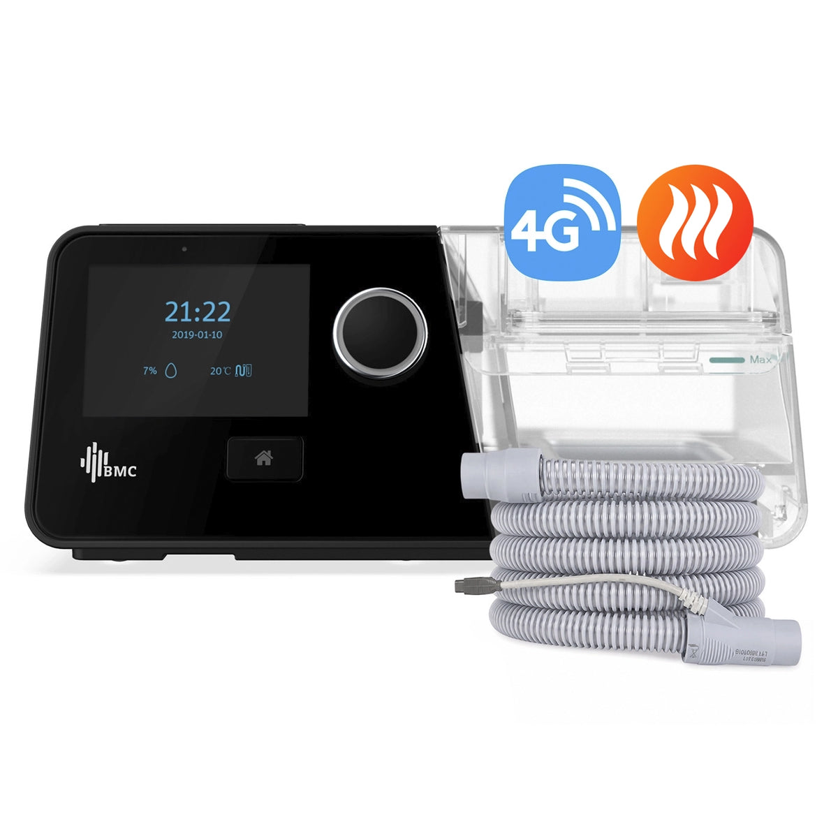 AutoCPAP BMC G3 A20 con módulo celular 4G y tubo calefaccionado