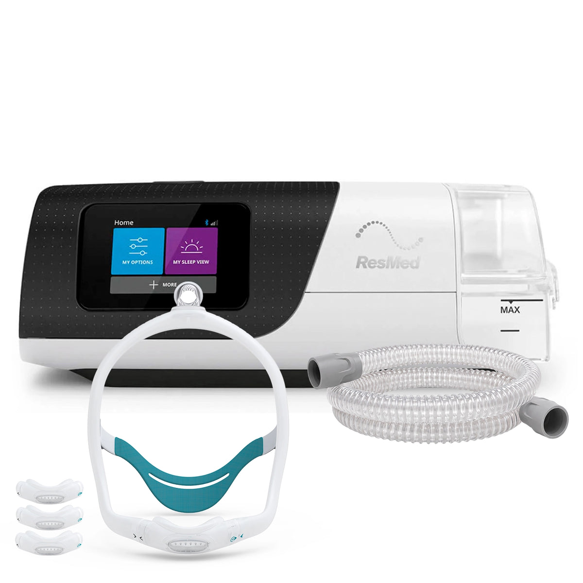 AutoCPAP ResMed AirSense 11 con máscara premium BMC N6S de 3 tallas y tubo estándar