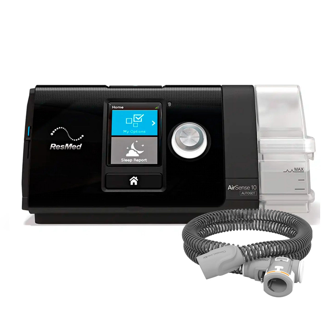 CPAP Automático ResMed AirSense 10 con tubo calefaccionado climate line para mayor comodidad durante la terapia