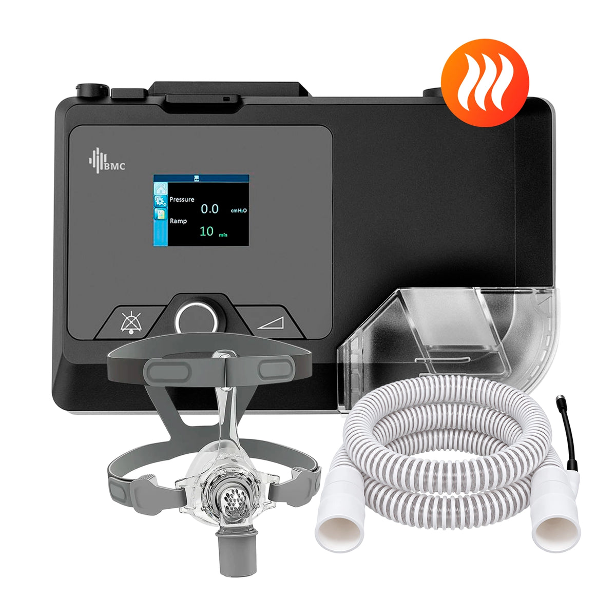 CPAP BMC G2S C20 con máscara nasal N5 talla s y tubo calefaccionado