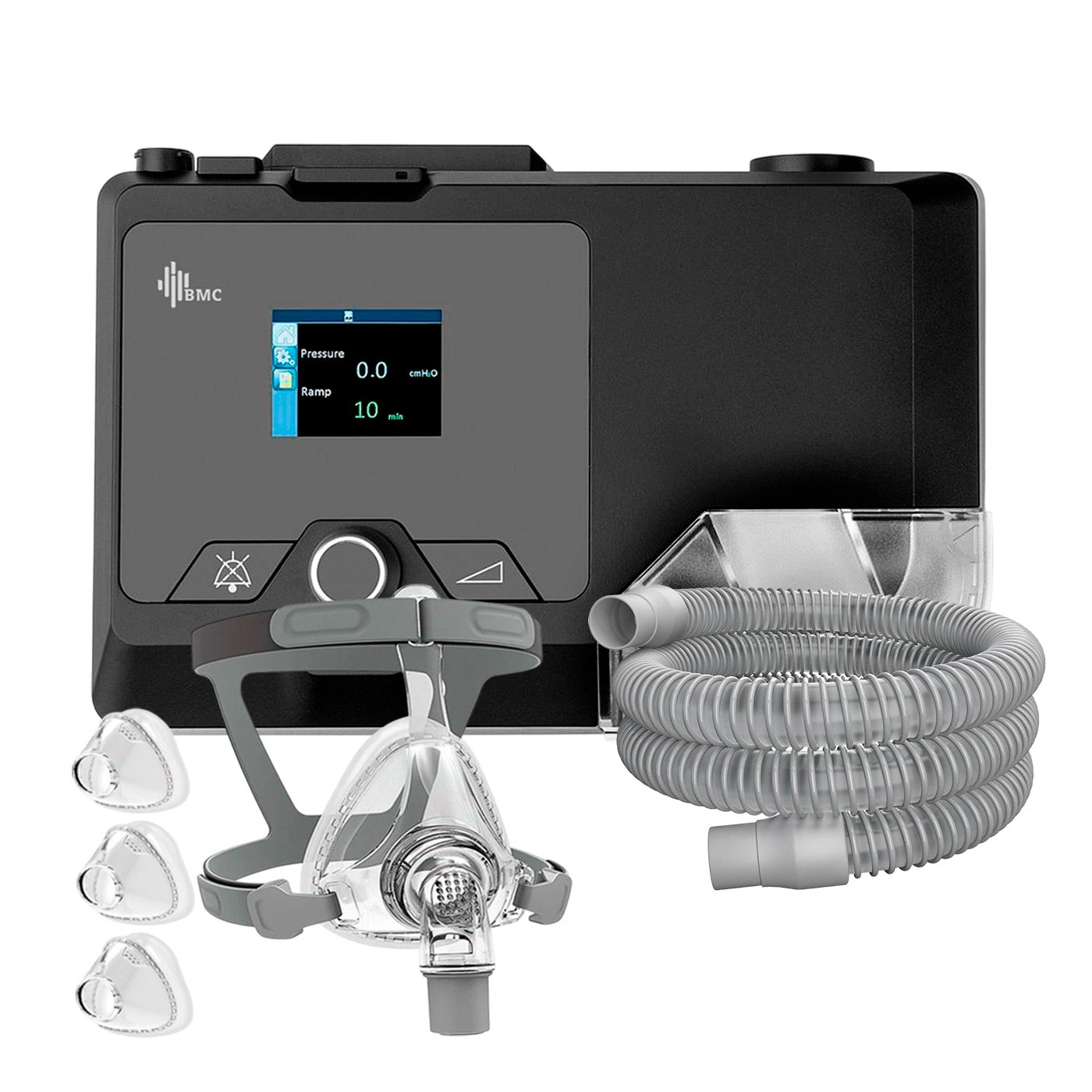 CPAP Fijo BMC G2S C20 con máscara oronasal para terapia respiratoria domiciliaria