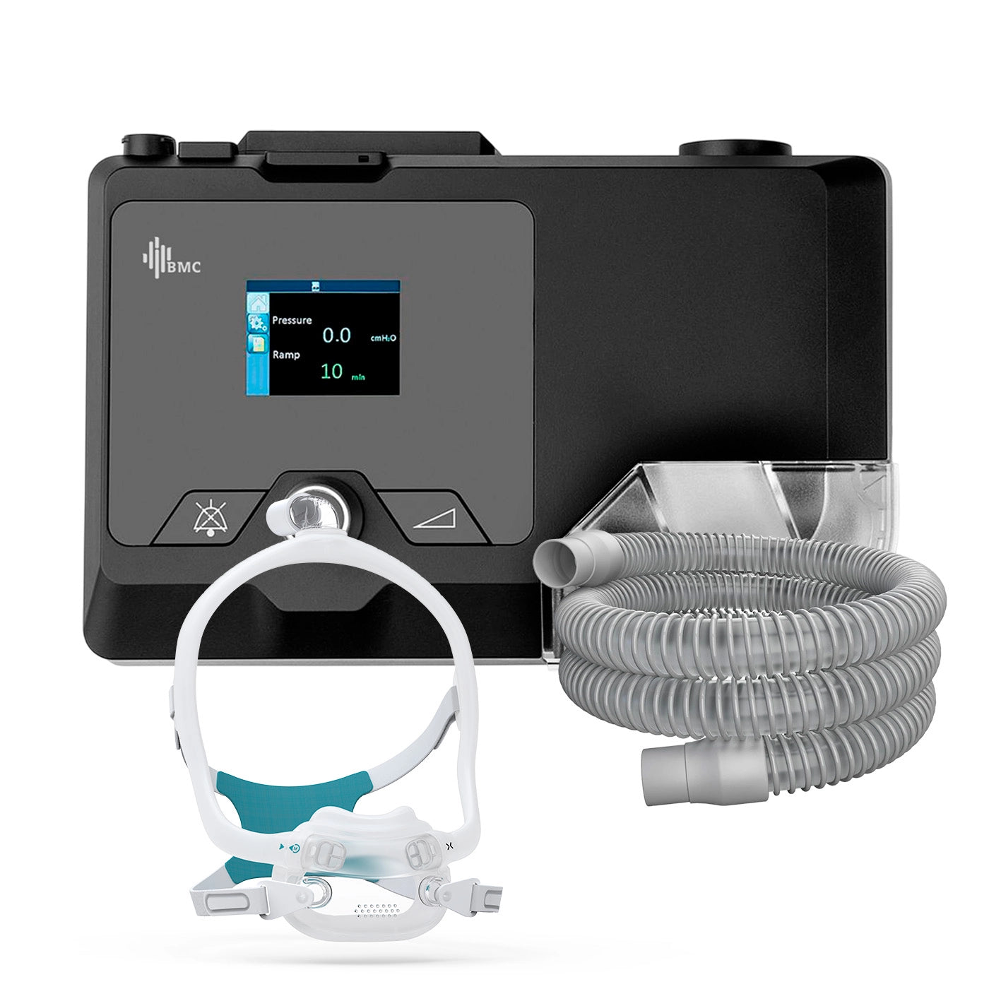 CPAP Fijo BMC G2S C20 con máscara oronasal premium de alto confort para uso prolongado