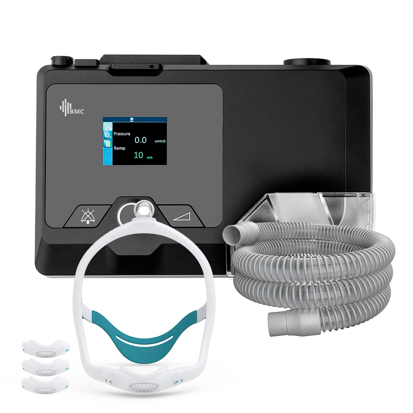 CPAP Fijo BMC G2S C20 con máscara premium para tratamiento de apnea obstructiva del sueño