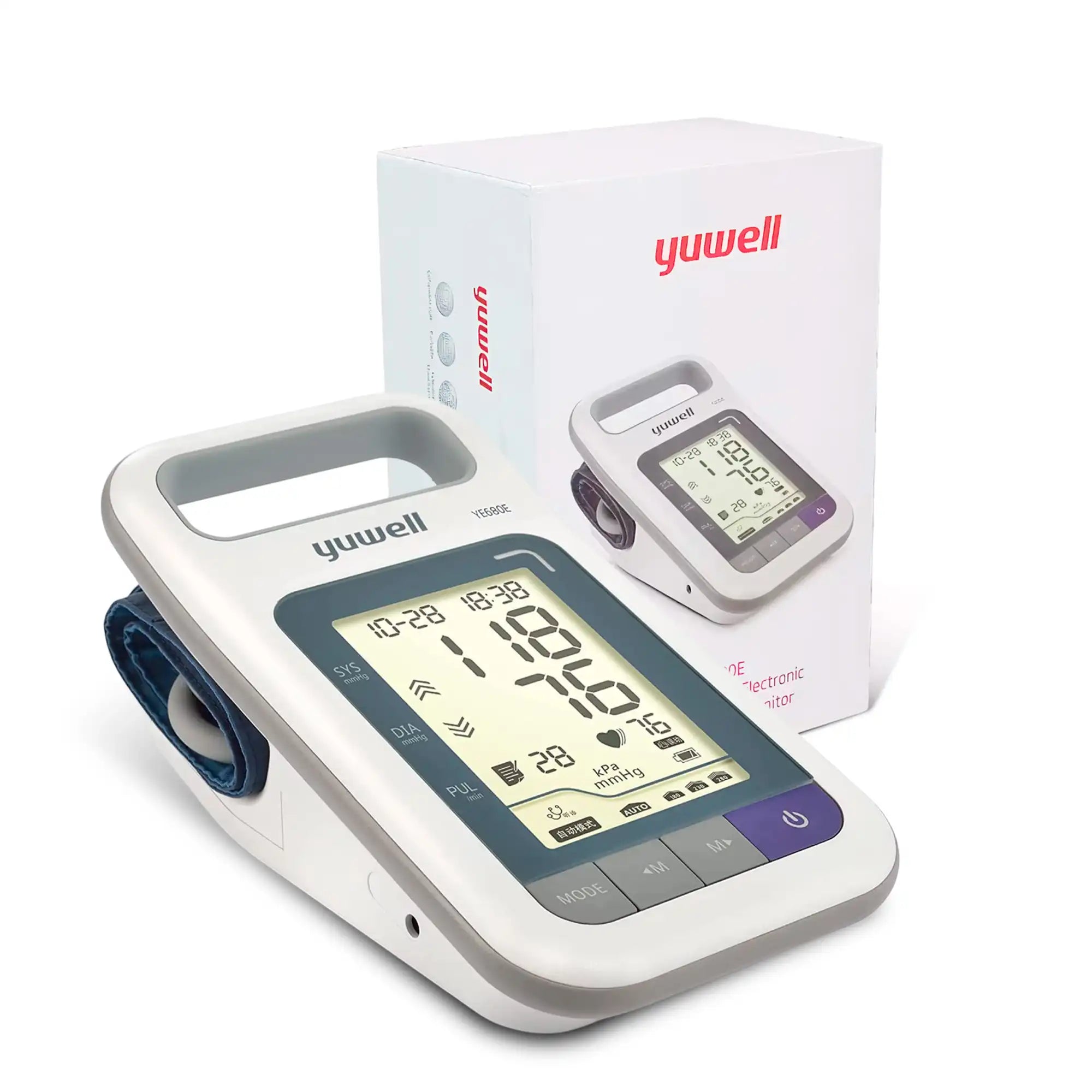 Tensiómetro Yuwell con empaque original ideal para uso clínico o domiciliario