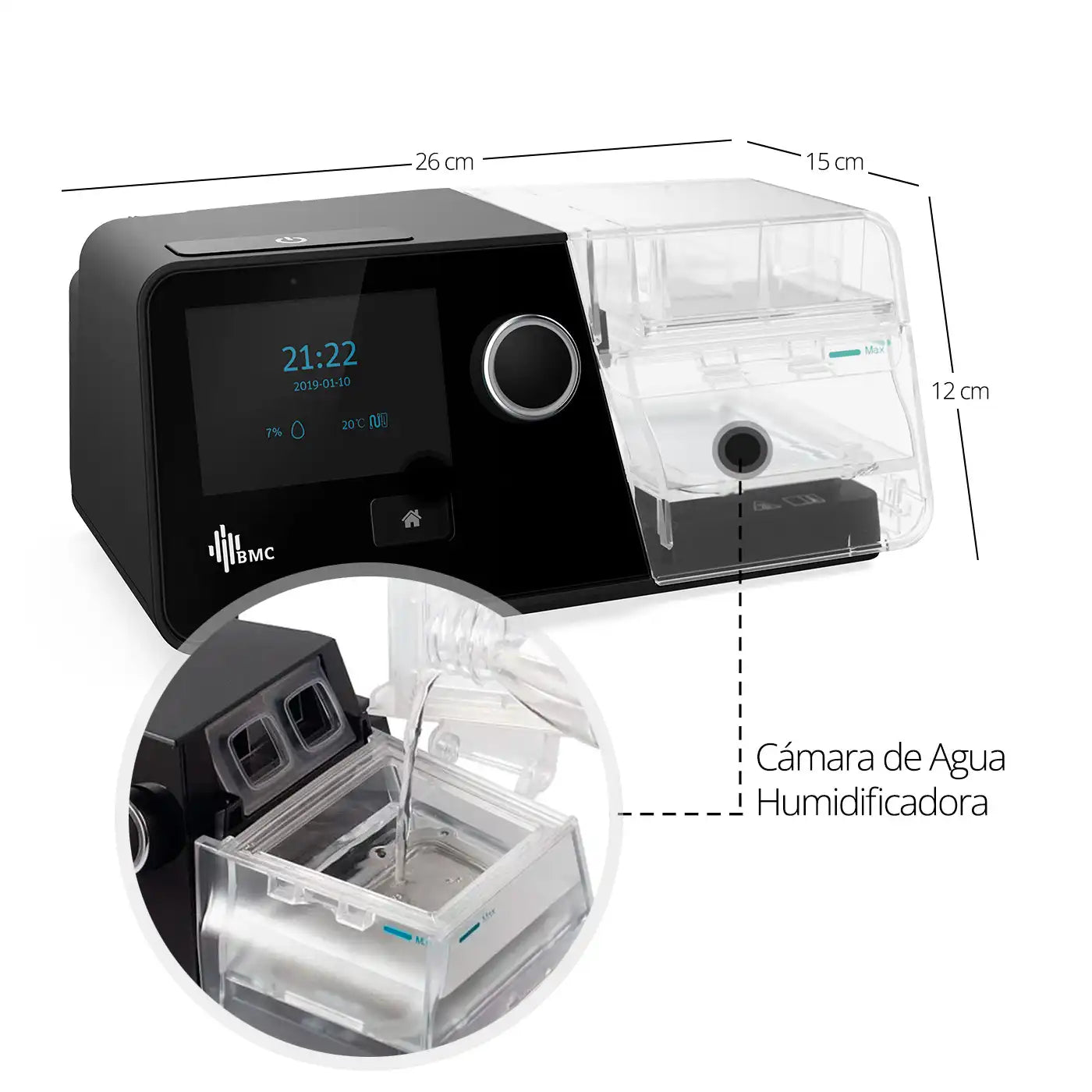 Auto Cpap BMC G3 A20 con Tubo Calefaccionado - TOPMEDIC