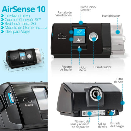 Auto Cpap ResMed AirSense 10 y Tubo Calefaccionado - TOPMEDIC