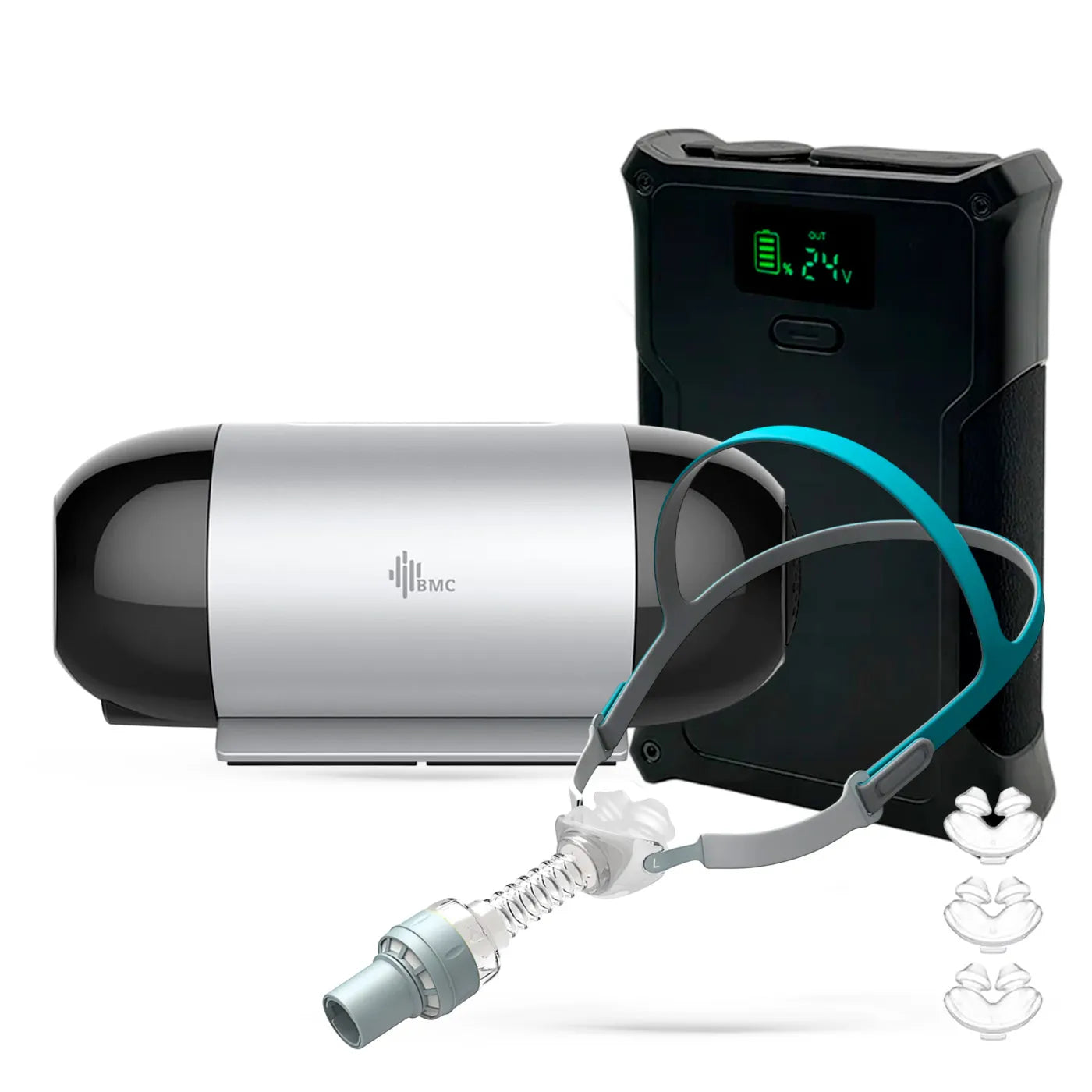 Auto Cpap Portátil BMC M1 Mini + Batería + Máscara Humidificadora
