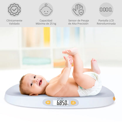 Balanza Digital Inteligente Pediátrica + Cinta Métrica Retráctil Camry