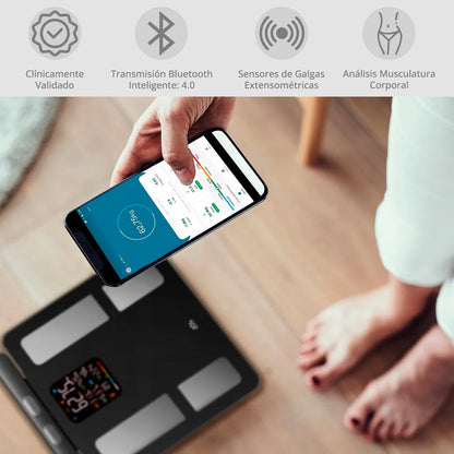 Balanza Inteligente Bioimpedancia de 27 Mediciones Corporales