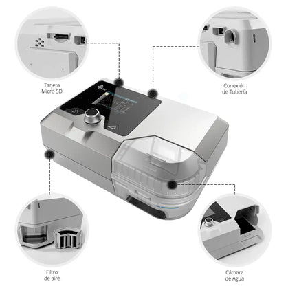 Bipap BMC G2 B25A con Máscara y Humidificador Avanzado - TOPMEDIC