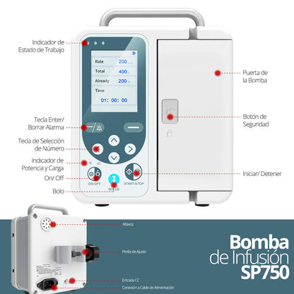 Bomba de Infusión Contec SP750 con Porta Suero - TOPMEDIC