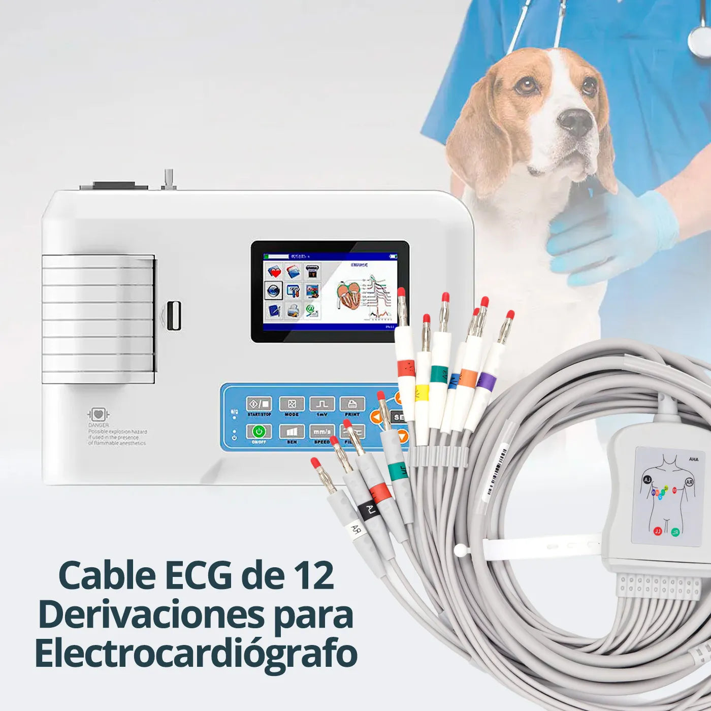 Cable ECG 300G Contec 12 Derivaciones VET - TOPMEDIC