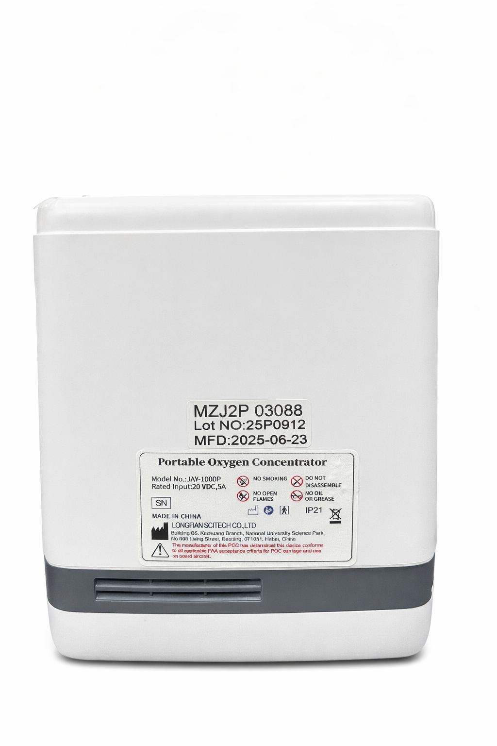 Oxígeno Portátil Longfian JAY1000P - 3Hrs