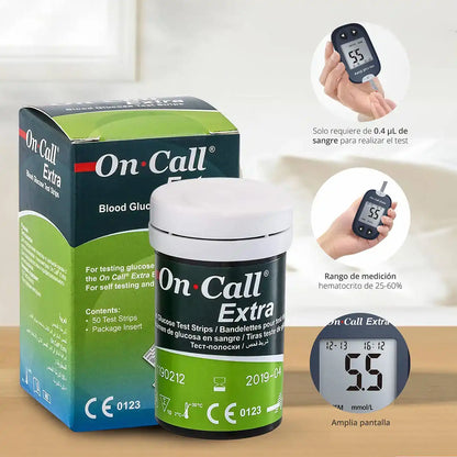 Cintas Glucómetro On Call Extra 50 Cintas - TOPMEDIC