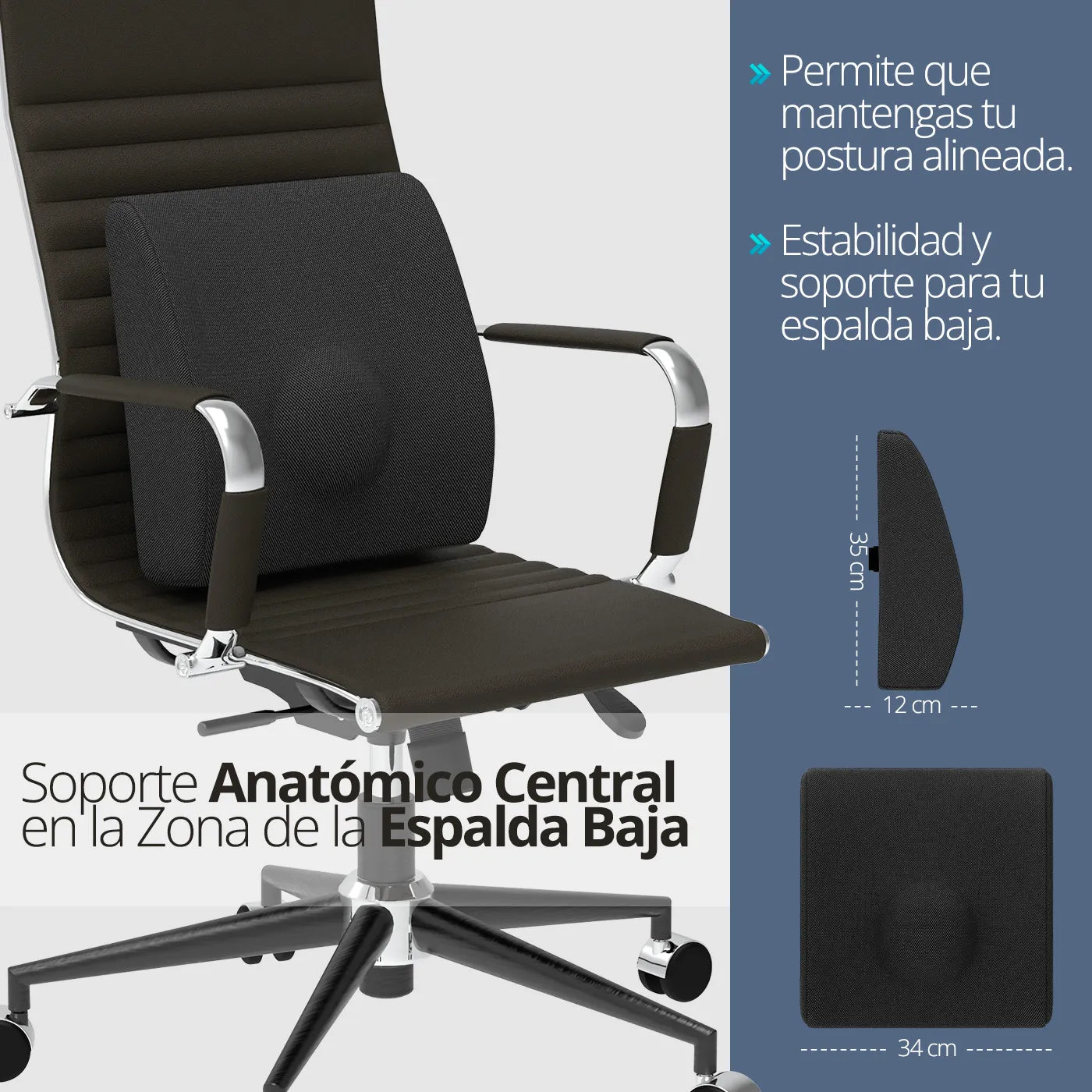 Cojín Ortopédico Lumbar Espuma Therashape TM322 - TOPMEDIC