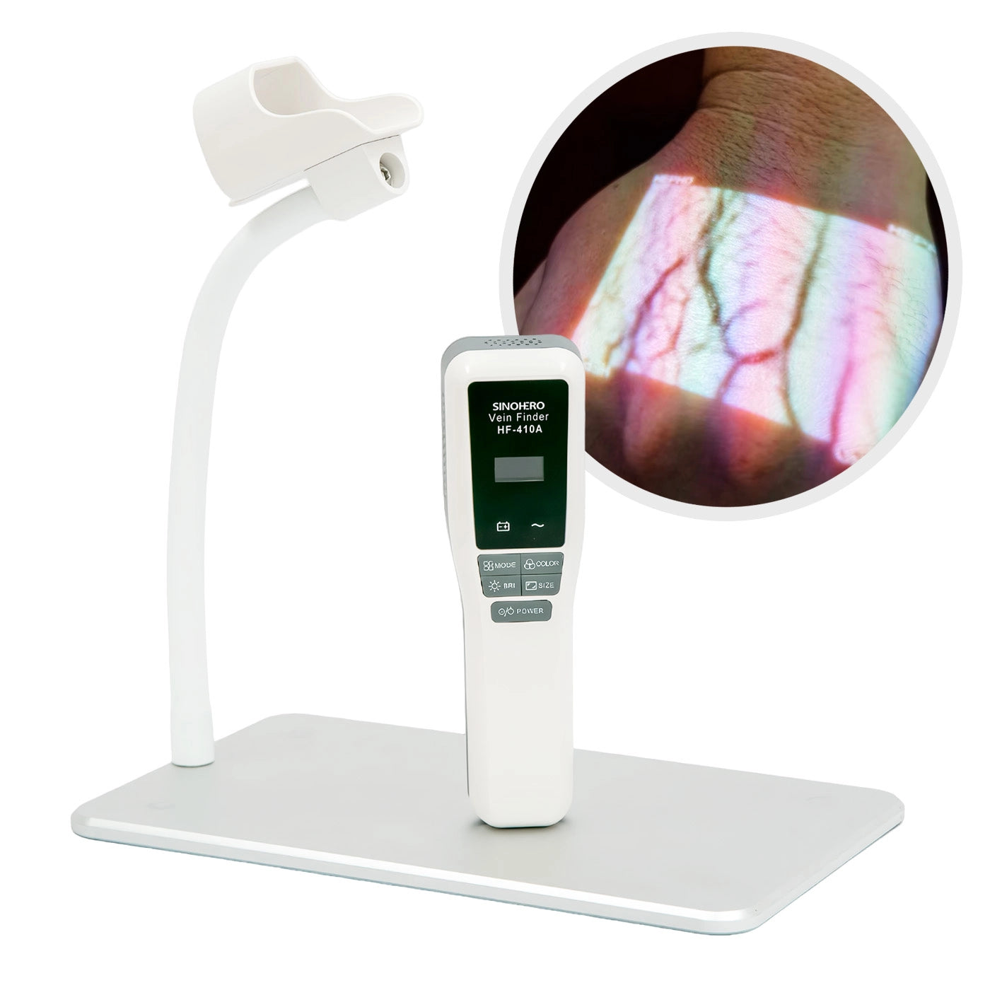 Detector Localizador de Venas Sinohero + Base de Acero