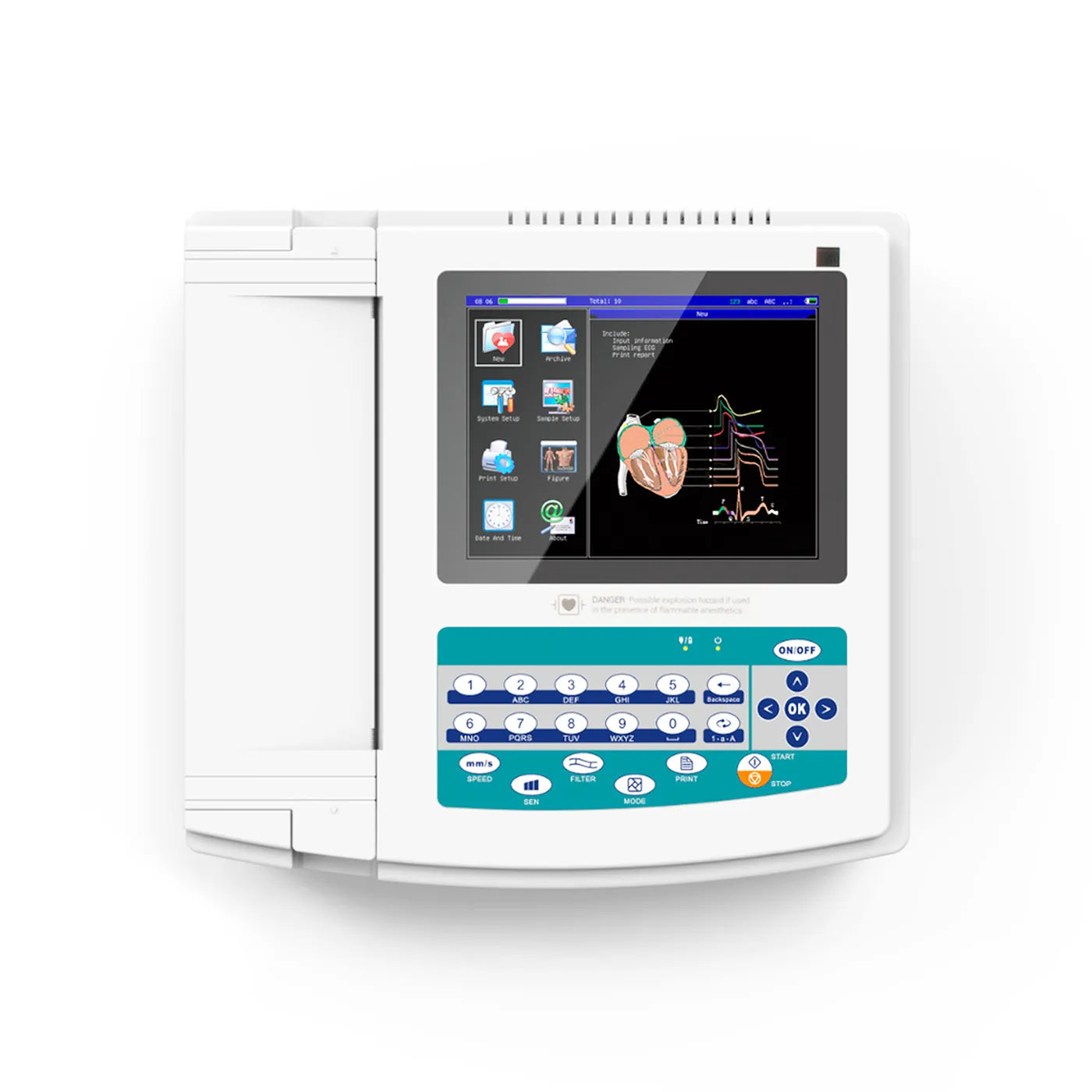 Electrocardiógrafo ECG 1200G 12 Canales Contec con Carro Z - TOPMEDIC