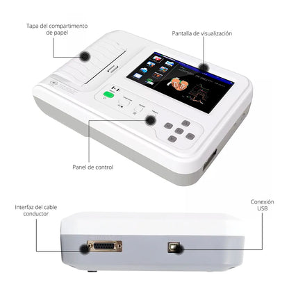 Electrocardiógrafo ECG 600G 6 Canales Contec con Carro Z - TOPMEDIC