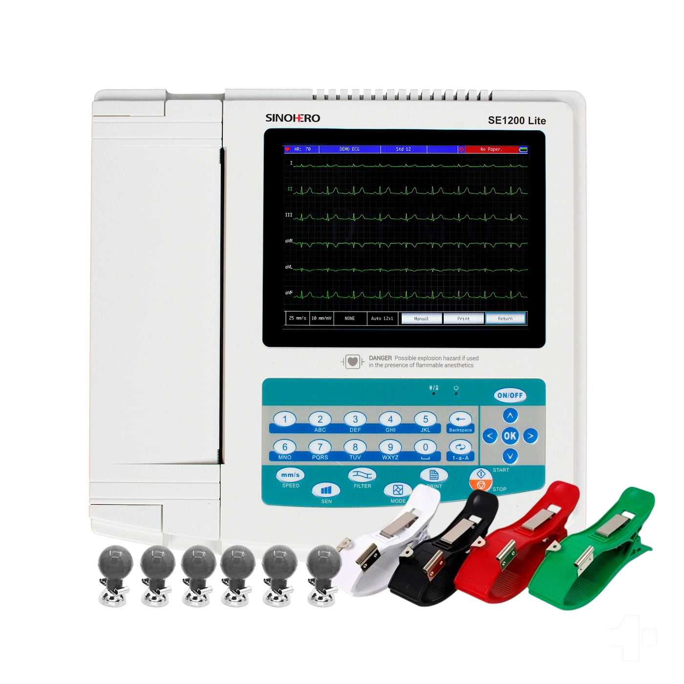 Electrocardiógrafo 12 Canales Sinohero ECG SE1200 Lite